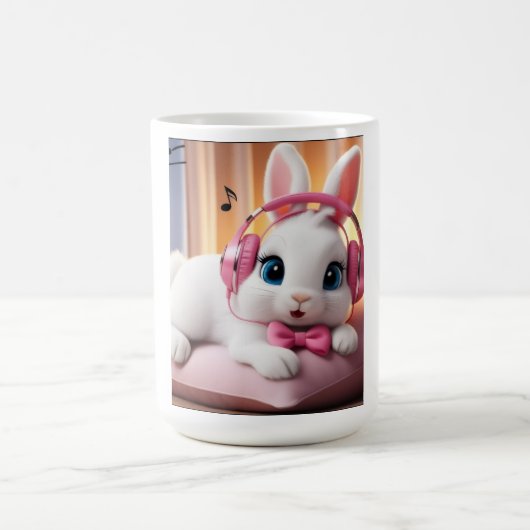 Cute Bunny Mug – Adorable Cartoon Rabbit Coffee Cu Koffiemok (Center)