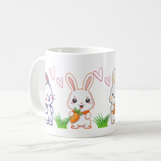  Cute Bunny Mug Koffiemok (Voorkant links)