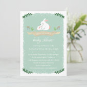 Cute Bunny Neutral Baby shower Kaart (Staand voorkant)