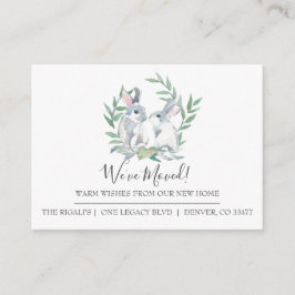 Cute Bunny New Home Moving Announcement Informatiekaartje