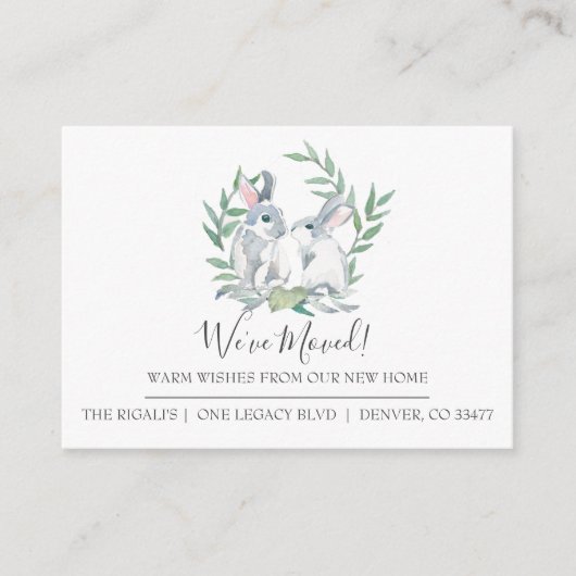 Cute Bunny New Home Moving Announcement Informatiekaartje (Voorkant)
