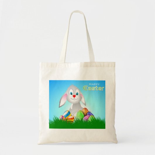 Cute Bunny omringd door Eater Eggs Tote Bag (Voorkant)
