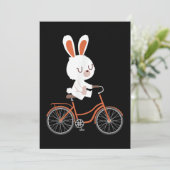 Cute Bunny On Bike Rabbit Cycling Bicycle Bunny Kaart (Staand voorkant)
