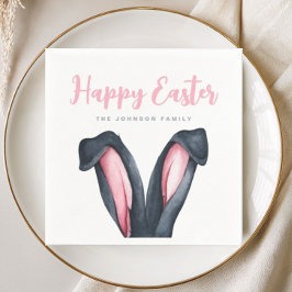 Cute Bunny Oren Gelukkig Pasen Servet