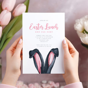 Cute Bunny Oren Pasen Lunch Kaart