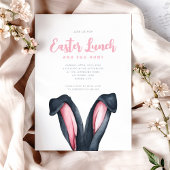 Cute Bunny Oren Pasen Lunch Kaart