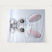 Cute Bunny Oren Wandkleed (Voorkant (horizontaal))