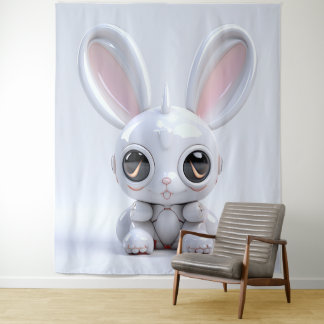 Cute Bunny Oren Wandkleed