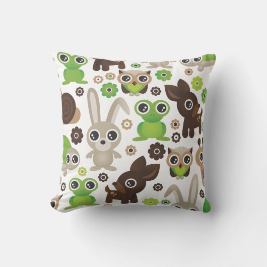 Cute bunny owl hert kikkerschildpad kussen (Voorkant)