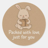 Cute Bunny Packed with Love Sticker (Voorkant)