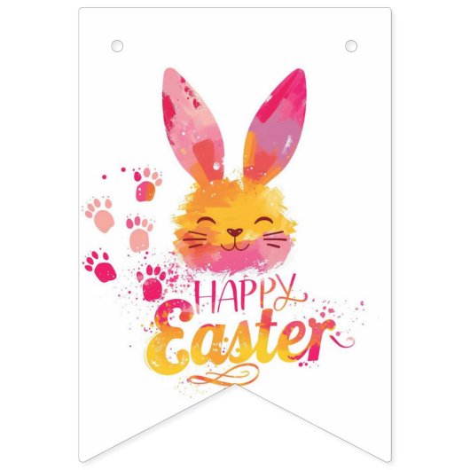 cute bunny painting Easter Eggs wrapping paper Vlaggetjes (Tweede vlag)