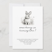 Cute Bunny Pasen Verjaardagsuitnodiging Kaart (Voorkant)