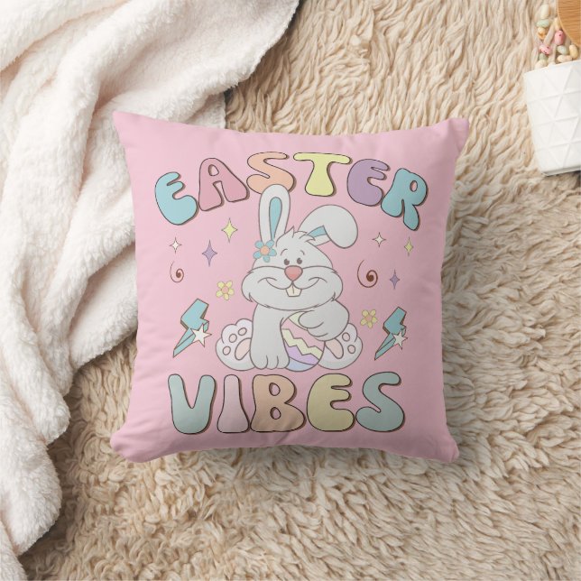Cute Bunny Pasen Vibe Pastel Lente Kussen (Deken)