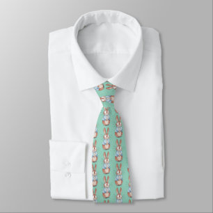 Cute Bunny Patroon Nekdas   Leuke Pasen & Dier  Stropdas