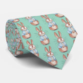 Cute Bunny Patroon Nekdas | Leuke Pasen & Dier Stropdas (Opgerold)