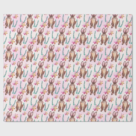 Cute Bunny Pattern Cadeaupapier (Vlak)