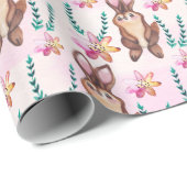 Cute Bunny Pattern Cadeaupapier (Rol Hoek)