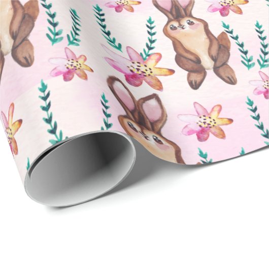 Cute Bunny Pattern Cadeaupapier (Rol Hoek)