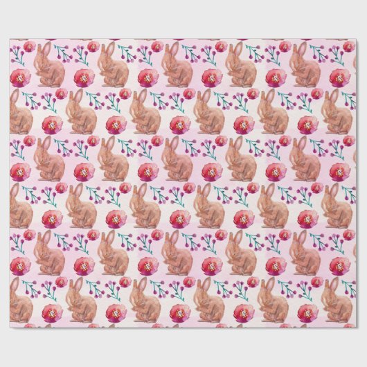 Cute Bunny Pattern Cadeaupapier (Vlak)