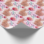 Cute Bunny Pattern Cadeaupapier (Hoek)