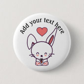 Cute Bunny Personalized Button (Voorkant)