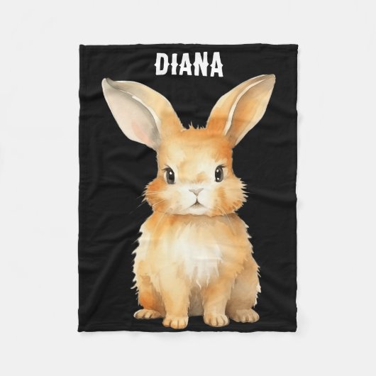 Cute Bunny Personalized Fleece Deken (Voorkant)