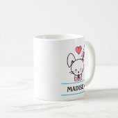 Cute Bunny Personalized Koffiemok (Voorkant rechts)