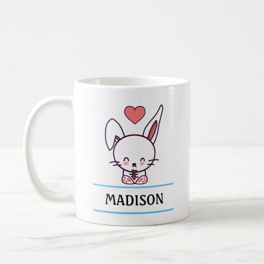 Cute Bunny Personalized Koffiemok (Links)