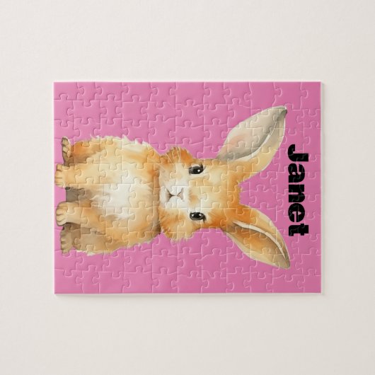 Cute Bunny Personalized Legpuzzel (Horizontaal)