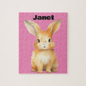 Cute Bunny Personalized Legpuzzel (Verticaal)