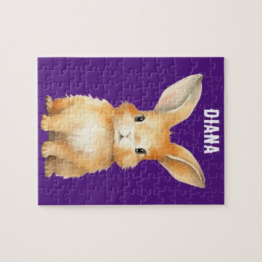 Cute Bunny Personalized Legpuzzel (Horizontaal)