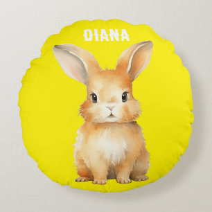 Cute Bunny Personalized Rond Kussen