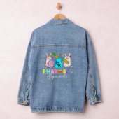 Cute Bunny Pharmacist Squad Happy Paast Denim Jacket (Hangar)
