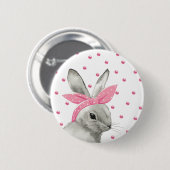 Cute Bunny Pink Bow-ontwerp Ronde Button 5,7 Cm (Voorkant /achterkant)