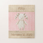 Cute Bunny Pink Girl Keepomwille Birth Stats Legpuzzel<br><div class="desc">Stomme monogram roze babymeisje bunny konijnenpuzzel voor lijst of bouw met de hele familie. Als een kind ouder wordt,  zal ze graag de puzzel bouwen met haar naam en de datum waarop ze geboren is. Een lief stokje voor een heel speciale dag.</div>