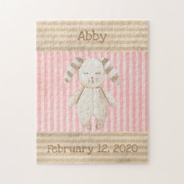 Cute Bunny Pink Girl Keepomwille Birth Stats Legpuzzel