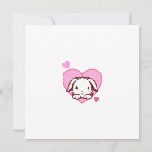 Cute Bunny Pink Heart Bedankkaart (Achterkant)