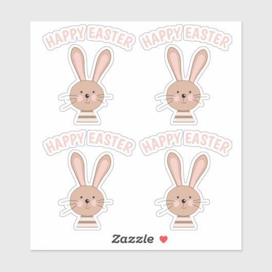 Cute Bunny Planner Scrapbooking Gelukkig Pasen Sticker (Vel)