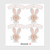 Cute Bunny Planner Scrapbooking Happy Easter Sticker (Vel)