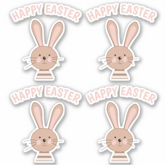 Cute Bunny Planner Scrapbooking Happy Easter Sticker (Voorkant)