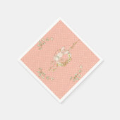 Cute Bunny Polka Dot Floral Baby shower Servet (Hoek)