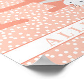 Cute Bunny & Polkadots Personalized Girl Nursery Poster (Hoek)
