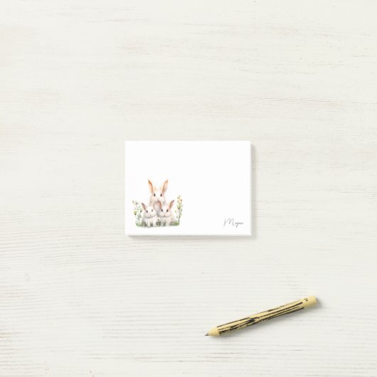 Cute Bunny Post-it® Notes (Op bureau)