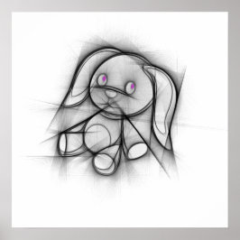 Cute bunny poster. poster