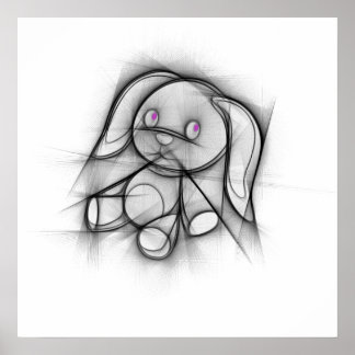 Cute bunny poster. poster