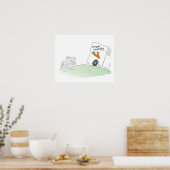 Cute Bunny poster (Rendend voor wortelen) (Keuken)