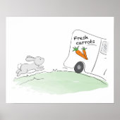Cute Bunny poster (Rendend voor wortelen) (Voorkant)