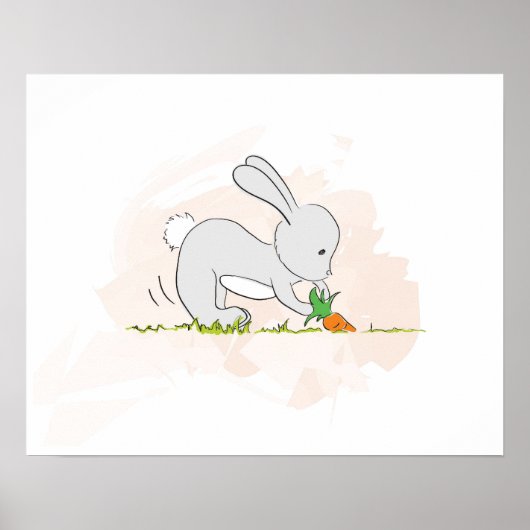 Cute Bunny poster (trekwortel) (Voorkant)