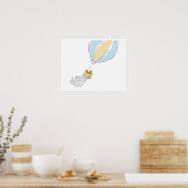 Cute Bunny poster (vliegend voor wortelen) (Keuken)