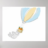 Cute Bunny poster (vliegend voor wortelen) (Voorkant)